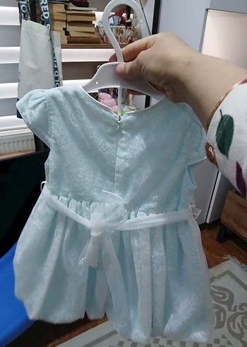 Dantel Detaylı Mavi Kız Çocuk Elbise - Görsel 3