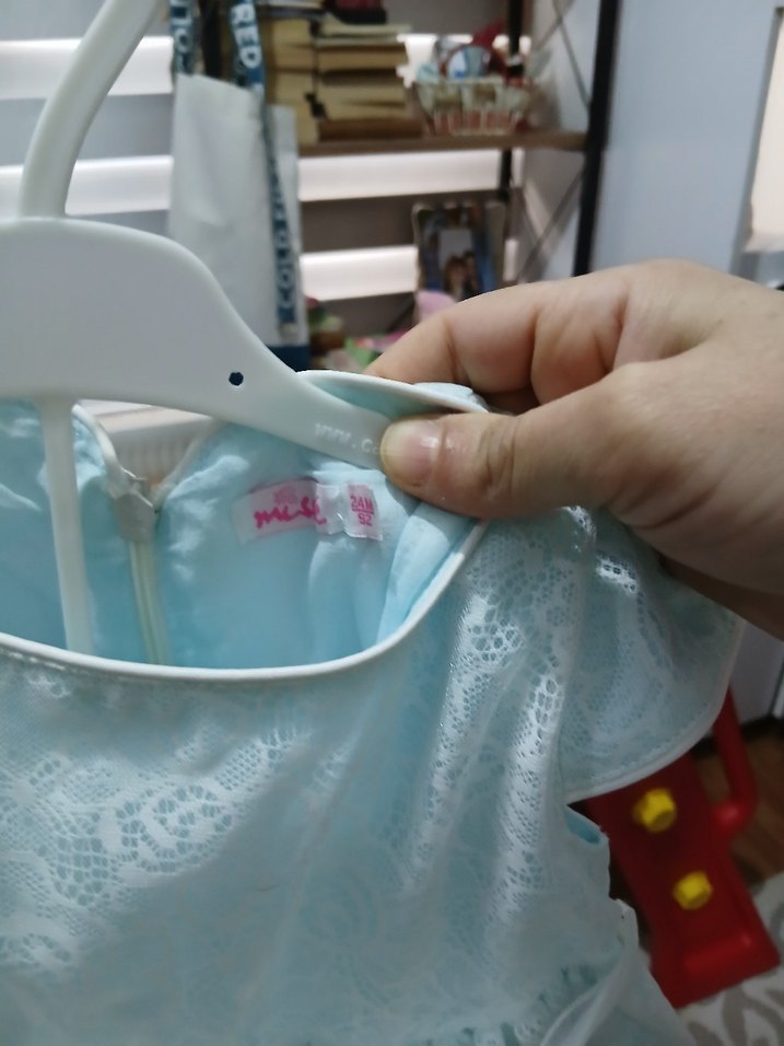 Dantel Detaylı Mavi Kız Çocuk Elbise - Görsel 4