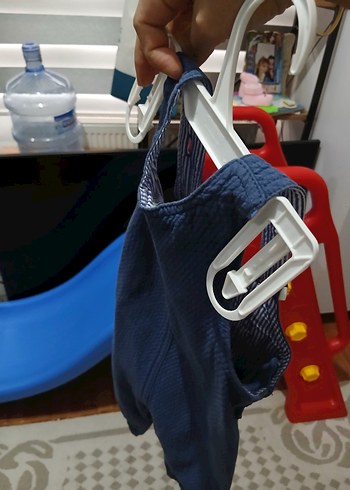 Mavi Erkek Bebek Askılı Tulum Velcro - Görsel 3