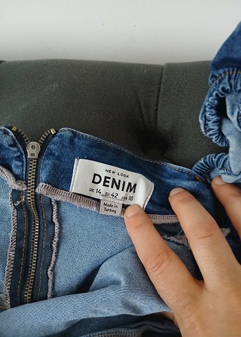 Kadın Mavi Denim Midi Straplez Elbise - Görsel 3