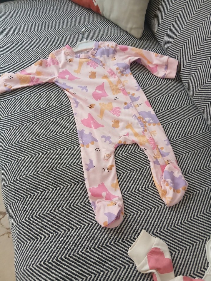 Pembe Desenli Bebek Kız Tulum - Görsel 3