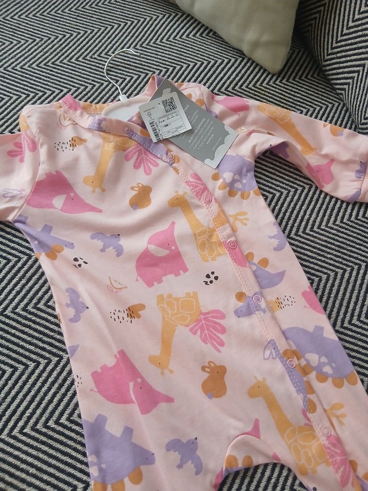 Pembe Desenli Bebek Kız Tulum - Görsel 4