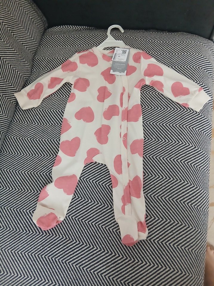 Pembe Kalp Desenli Bebek Kız Tulumu - Görsel 2