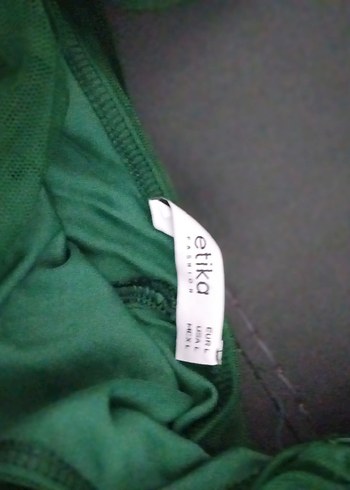 Drapeli Koyu Yeşil Uzun Abiye Elbise - Görsel 4