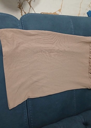 Bej kısa Midi elbise - Görsel 4