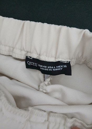 Beyaz Kısa Fırfırlı Keten Mini Etek - Görsel 5