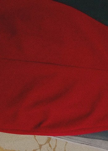 Kırmızı V Yaka Midi Kadın Elbise - Görsel 3