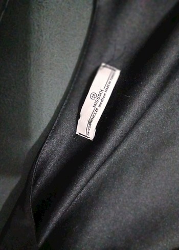 Siyah Drapeli V Yaka Uzun Kollu Midi Elbise - Görsel 3