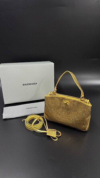 Beden çeşitli Renk BALENCİAGA PIRLANTA ÇANTA SİYAH/GOLD/GRİ
