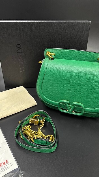 Valentino Valentino Glimmer Of Luxury Yeşil Deri Çanta