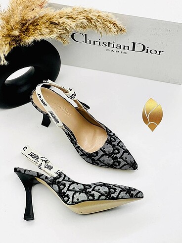 Christian Dior Deri Silüet Kalın Kısan Topuklu Ayakkabı