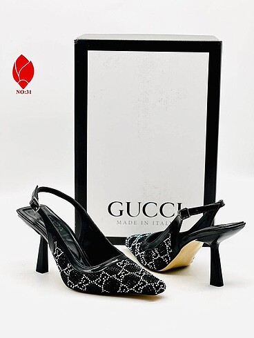 Gucci Taşlı Logolu Topuklu Ayakkabı