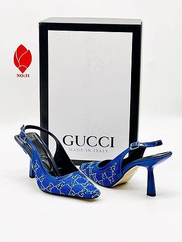 38 Beden çeşitli Renk Gucci Taşlı Logolu Topuklu Ayakkabı