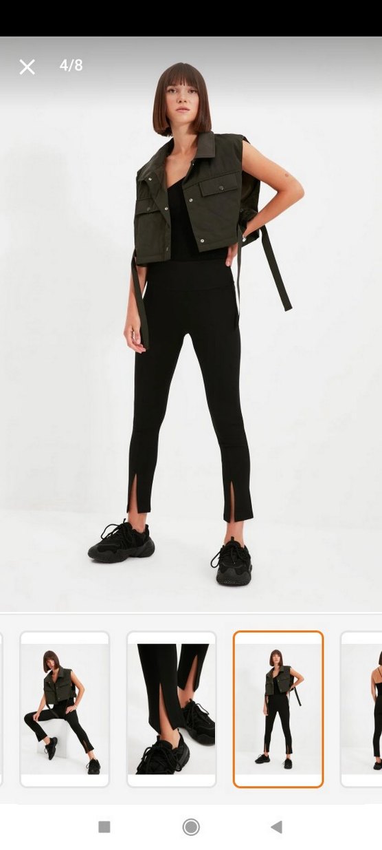 Siyah iDar Paça tayt - Görsel 2