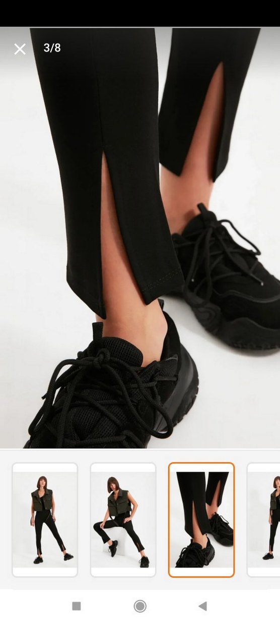 Siyah iDar Paça tayt - Görsel 3