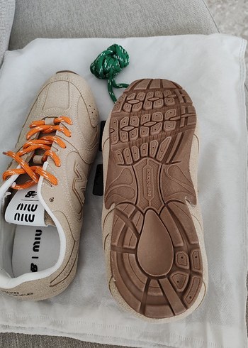 38 Beden camel Renk Bej Süet Spor Ayakkabı Turuncu Bağcıklı NEW Balance
