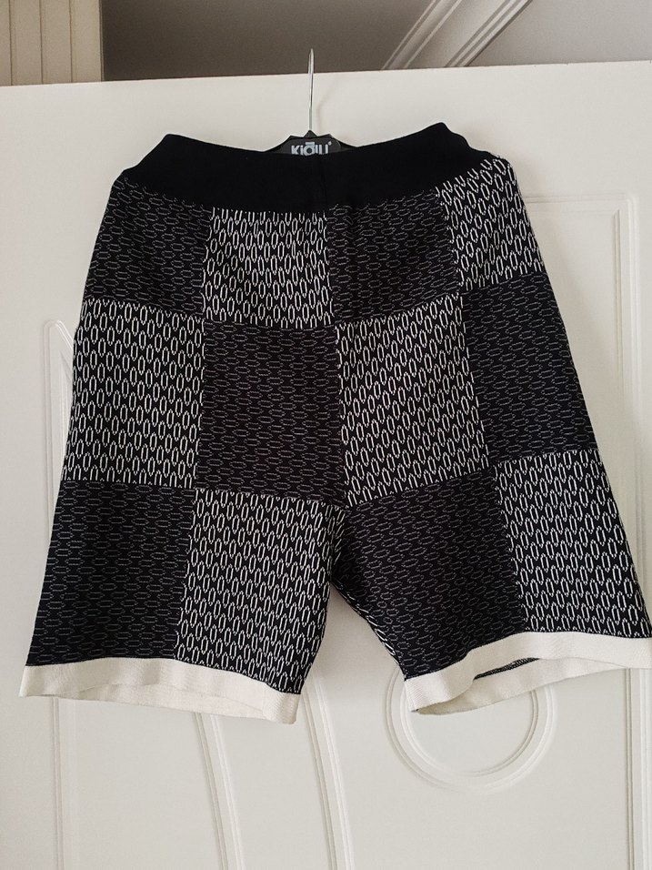 Gri Örgü Erkek Mini Şort Triko louıs vittion - Görsel 2