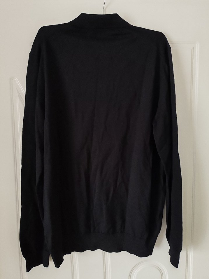 Siyah Erkek Triko Polo Yaka Kazak - Görsel 4