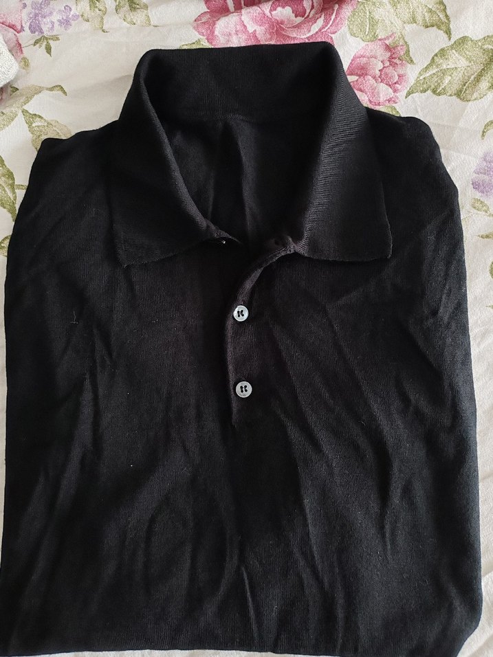 Siyah Erkek Triko Polo Yaka Kazak - Görsel 3