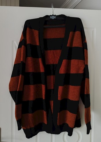 Kadın Bohem Çizgili Uzun Hırka - Görsel 2