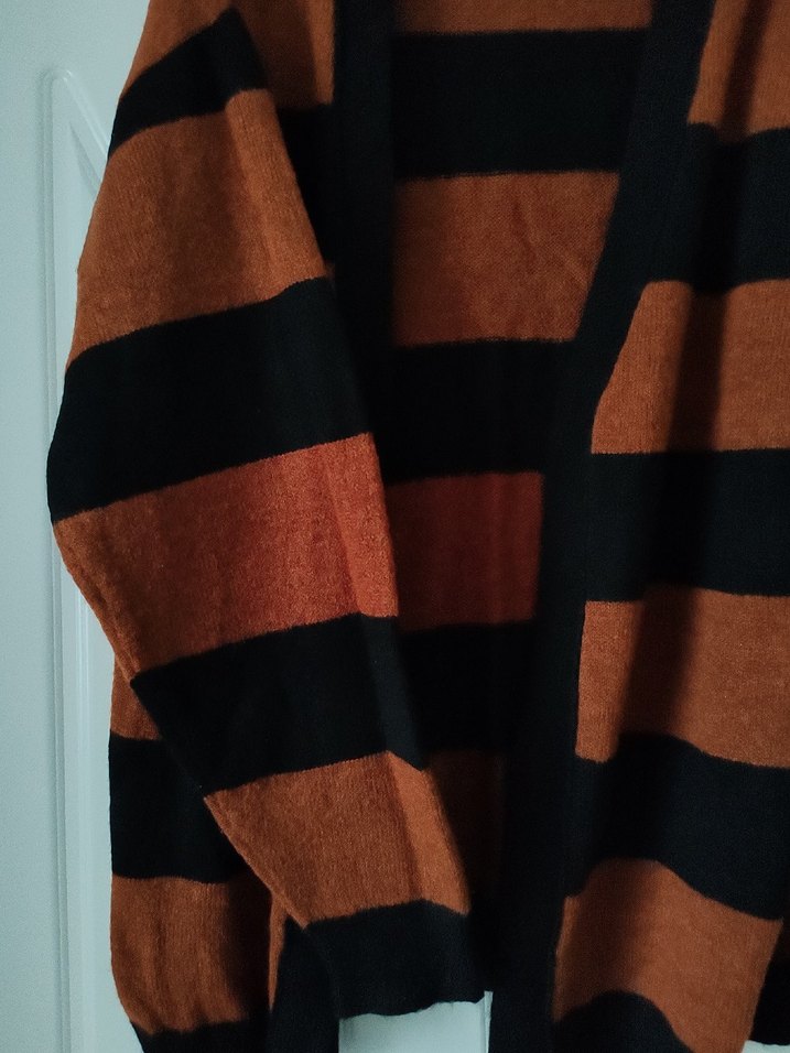 Kadın Bohem Çizgili Uzun Hırka - Görsel 3