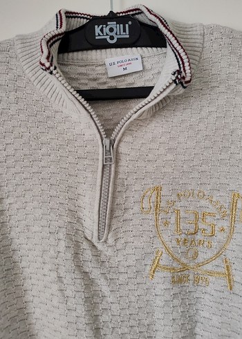 Erkek Gri Yarım Fermuarlı Örgü Kazak - Görsel 3