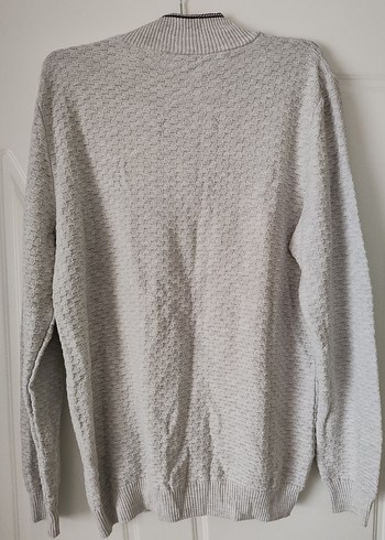 Erkek Gri Yarım Fermuarlı Örgü Kazak - Görsel 5