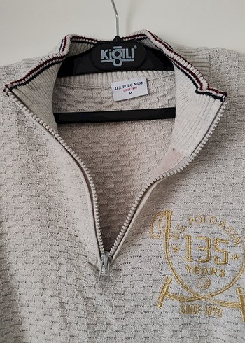 Erkek Gri Yarım Fermuarlı Örgü Kazak - Görsel 6