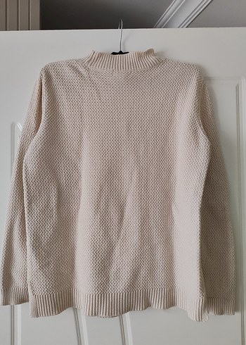 Nakışlı Bej Kadın Triko Kazak - Görsel 3