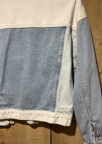 Renk Bloklu Kadın Denim Ceket - Görsel 5