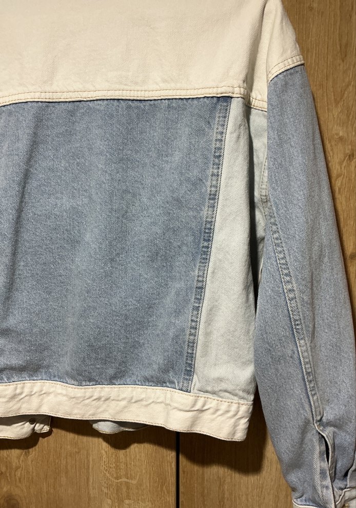 Renk Bloklu Kadın Denim Ceket - Görsel 5