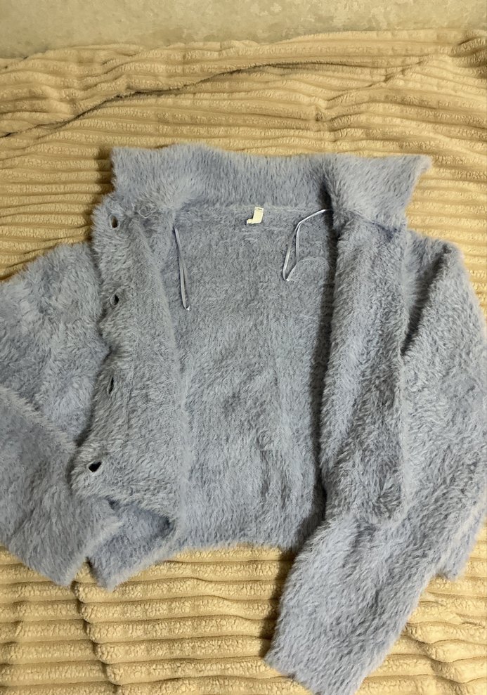 Gri Örme Midi Kollu Kadın Hırka - Görsel 3