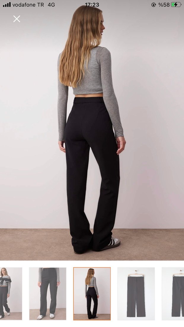 Siyah Kadın Kumaş Pantolon - Görsel 3