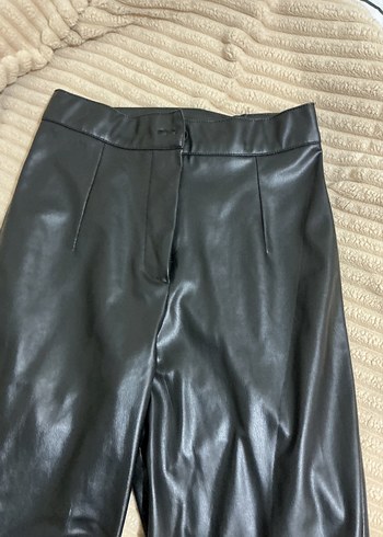 Deri Siyah Kadın Pantolon - Görsel 8