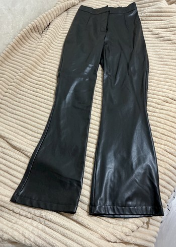 Deri Siyah Kadın Pantolon - Görsel 6