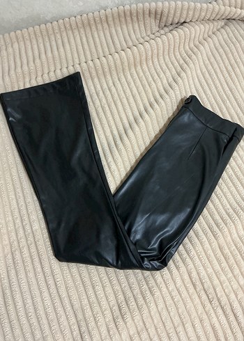 Deri Siyah Kadın Pantolon - Görsel 3