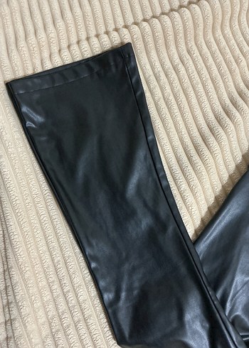 Deri Siyah Kadın Pantolon - Görsel 5