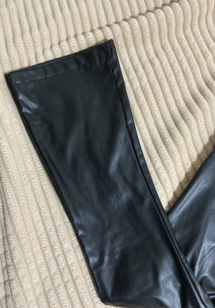 Deri Siyah Kadın Pantolon - Görsel 5