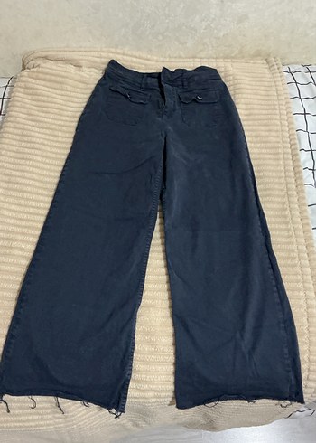 Lacivert Kemerli Kadın Kot Pantolon - Görsel 5