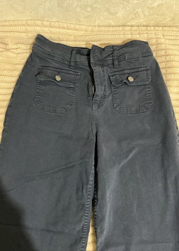 Lacivert Kemerli Kadın Kot Pantolon - Görsel 6