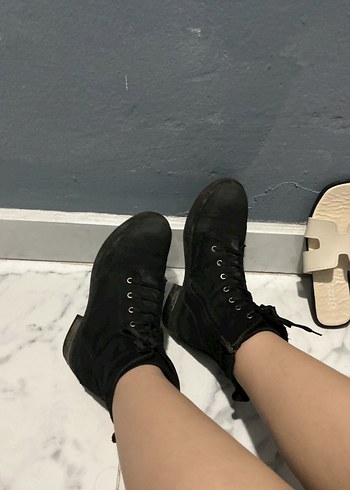 Haki deri bot kadın - Görsel 9