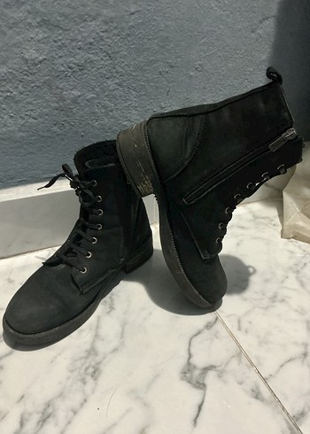 Haki deri bot kadın - Görsel 6