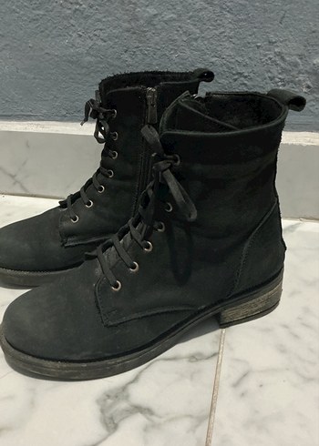 Haki deri bot kadın - Görsel 5