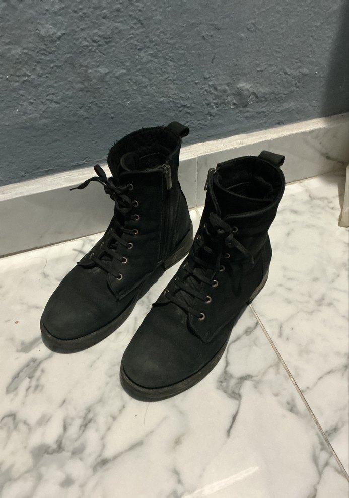 Haki deri bot kadın - Görsel 4