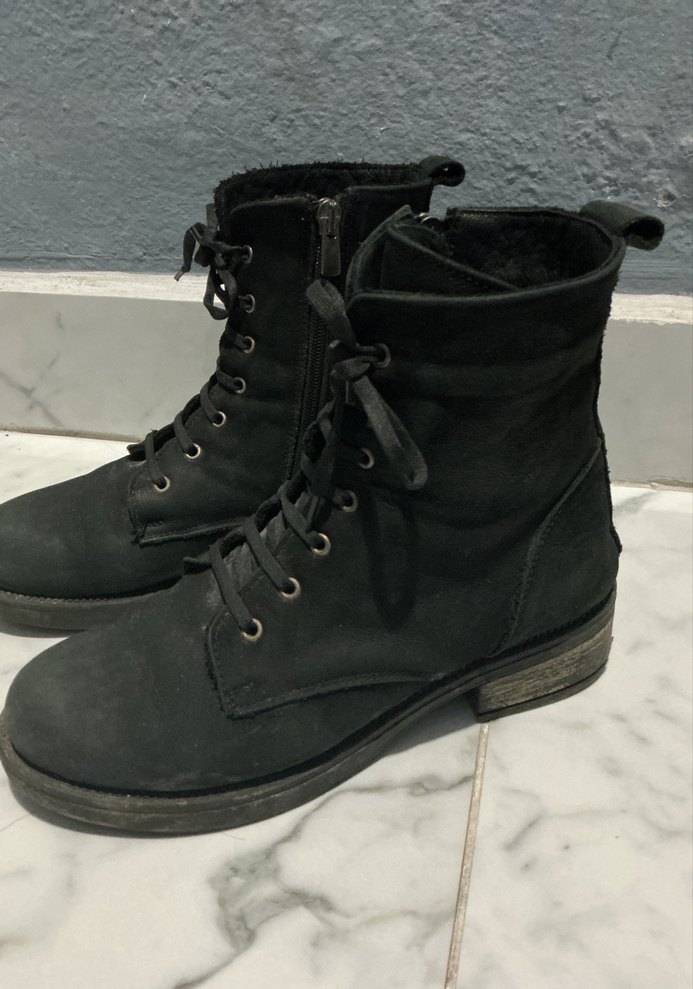 Haki deri bot kadın - Görsel 5