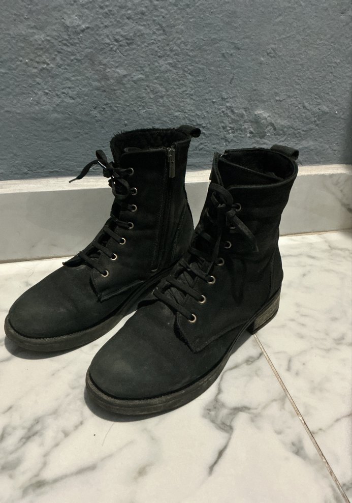 Haki deri bot kadın - Görsel 3