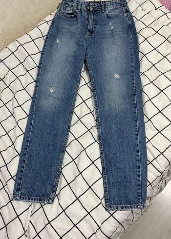 Gri Tonlu Batik Desenli Salaş Jean - Görsel 3