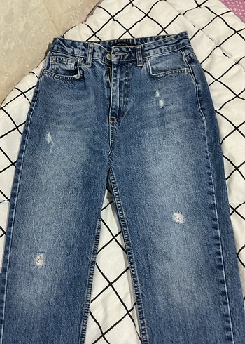 Gri Tonlu Batik Desenli Salaş Jean - Görsel 4