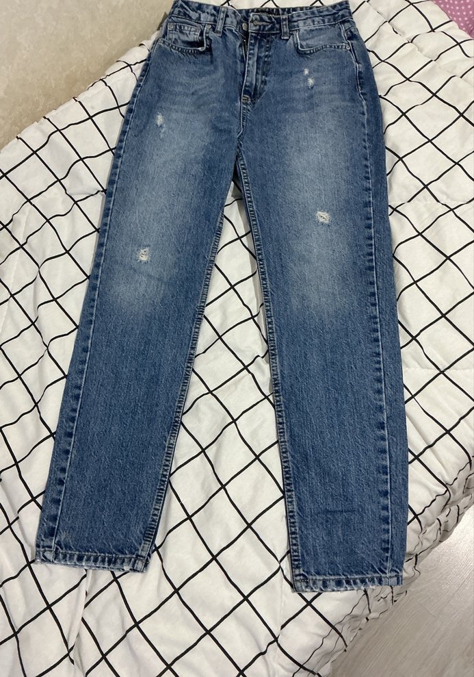 Gri Tonlu Batik Desenli Salaş Jean - Görsel 3