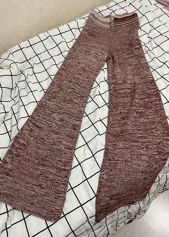 Bordo Örme Kadın Pantolon - Görsel 3